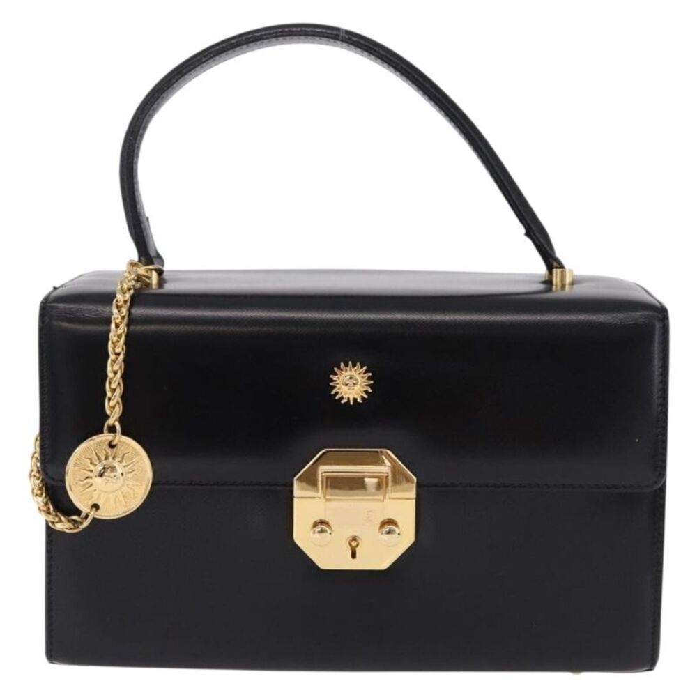 Versace Vintage Leather Black Leather Handbag